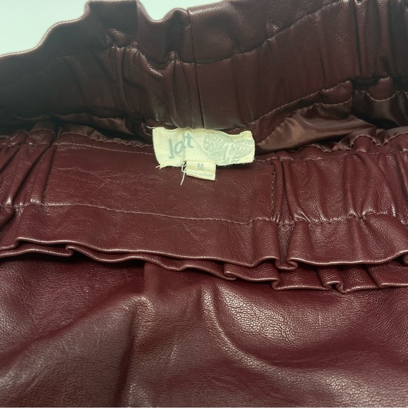Vegan Leather Maroon Skirt - Picture 3 of 4